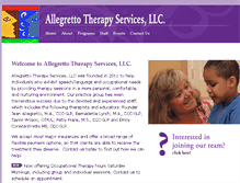 Tablet Screenshot of allegrettotherapyservices.com